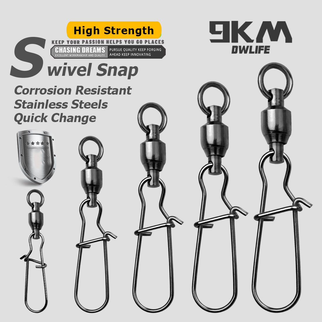 9KM 10PCS Ball Bearing Swivel  - Saltwater Line 评论和价格